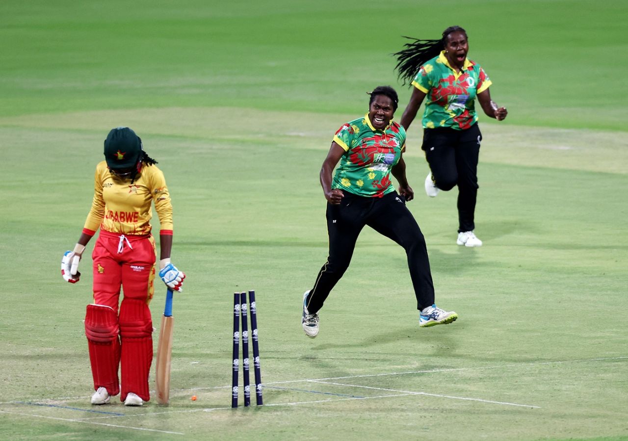 Rachel Andrew is picked up 2 for 10, Zimbabwe vs Vanuatu, Women's T20 World Cup Qualifier, Group B, Abu Dhabi, April 25, 2024