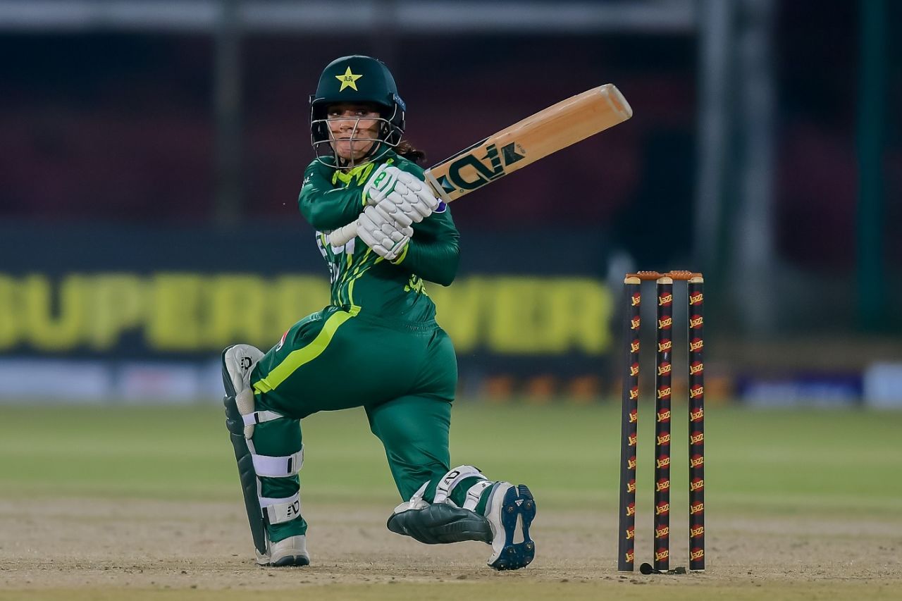 Sidra Ameen got off to a fluent start, Pakistan vs West Indies, 1st women's T20I, Karachi, April 26, 2024