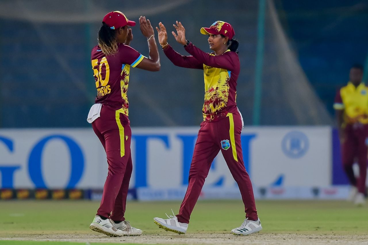 Karishma Ramharack finished with her T20I best of 4 for 15, Pakistan vs West Indies, 1st women's T20I, Karachi, April 26, 2024
