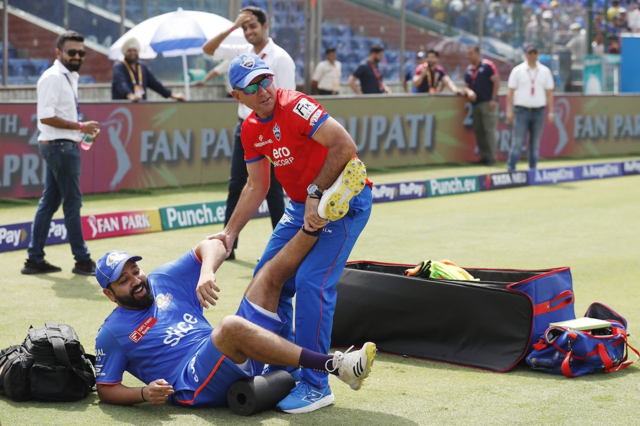 Let's get this guy outta here! Ricky Ponting and Rohit Sharma have a spot of fun, Delhi Capitals vs Mumbai Indians, IPL 2024, Delhi, April 27, 2024