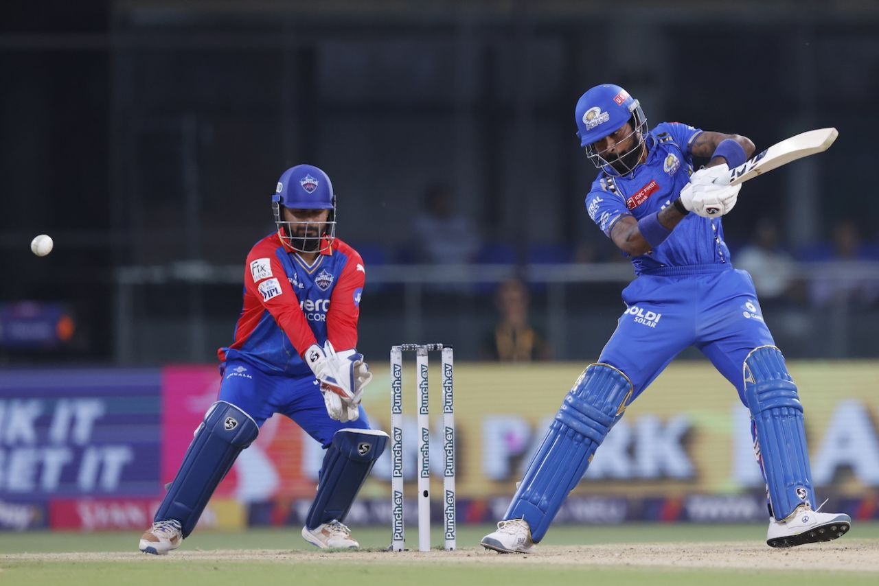 Hardik Pandya dealt in fours and sixes after walking out at a tricky time, Delhi Capitals vs Mumbai Indians, IPL 2024, Delhi, April 27, 2024