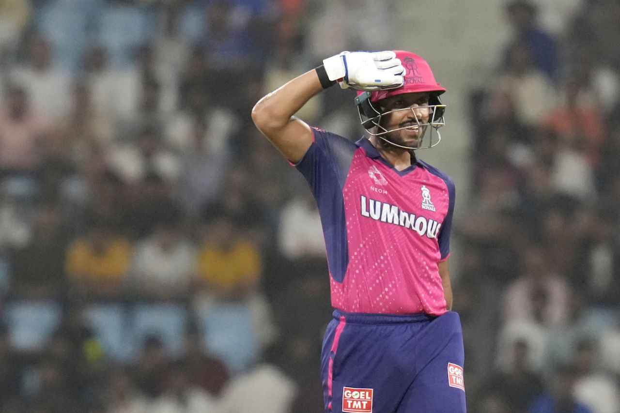 Dhruv Jurel brought out the salute to celebrate his fifty, Lucknow Super Giants vs Rajasthan Royals, IPL 2024, Lucknow, April 27, 2024