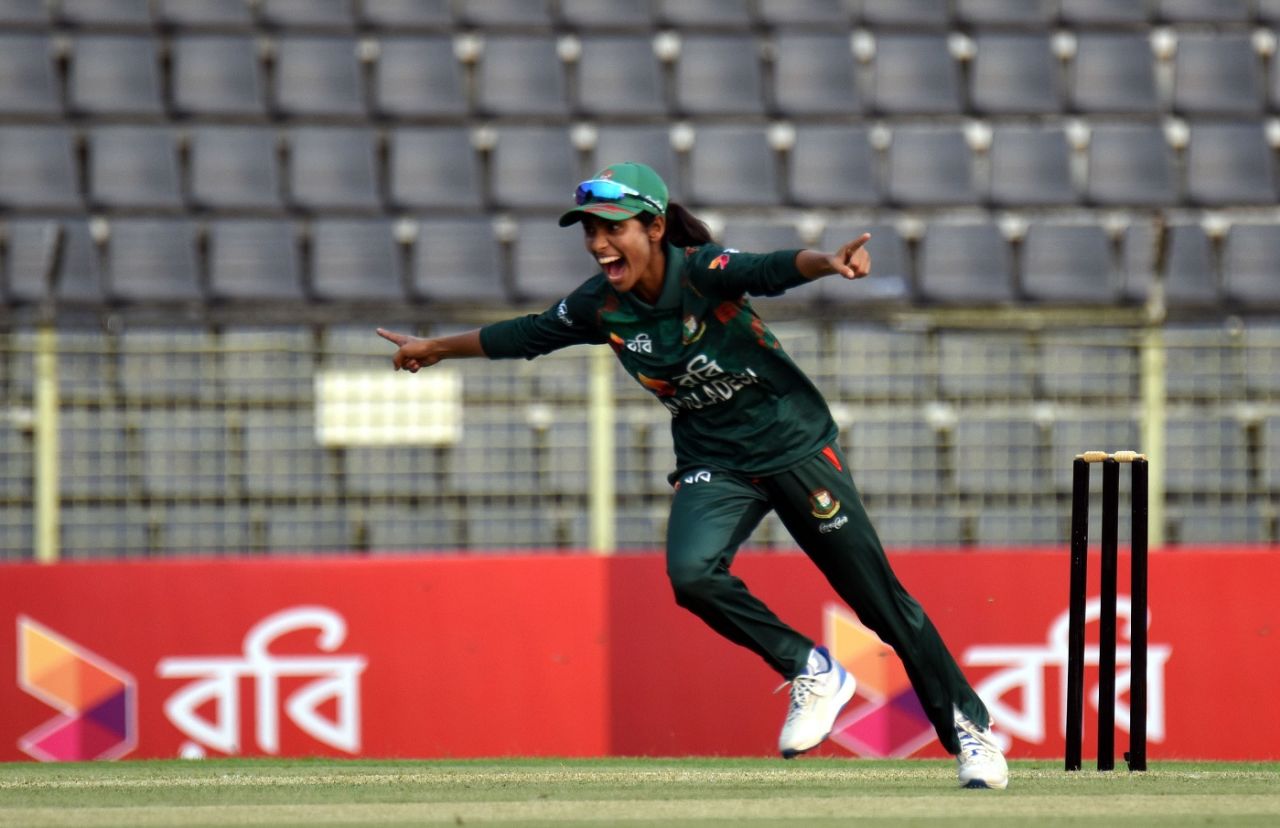 Rabeya Khan picked three wickets, Bangladesh vs India, 1st women's T20I. Sylhet, April 28, 2024