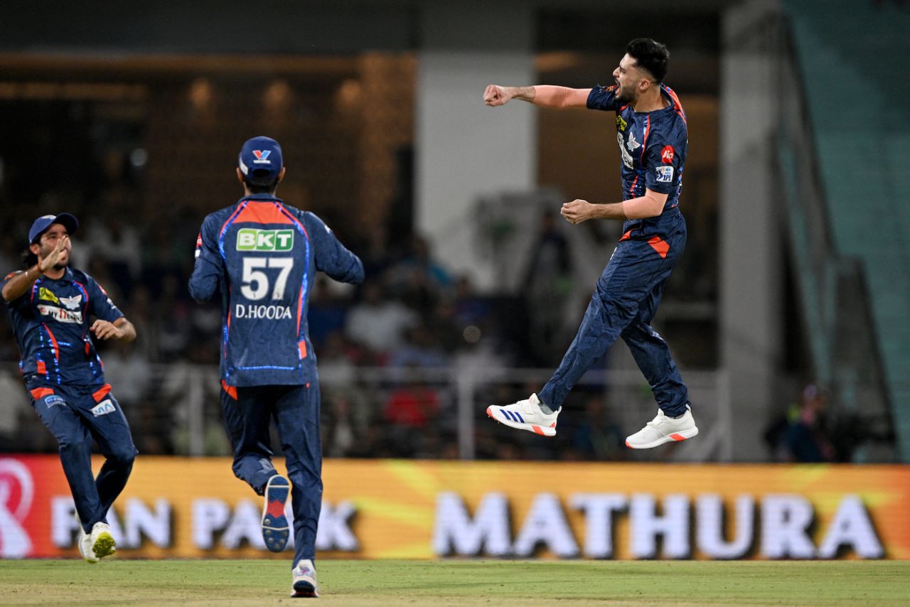 Naveen-ul-Haq is on a high after removing Hardik Pandya first ball, Lucknow Super Giants vs Mumbai Indians, IPL 2024, Lucknow, April 30, 2024