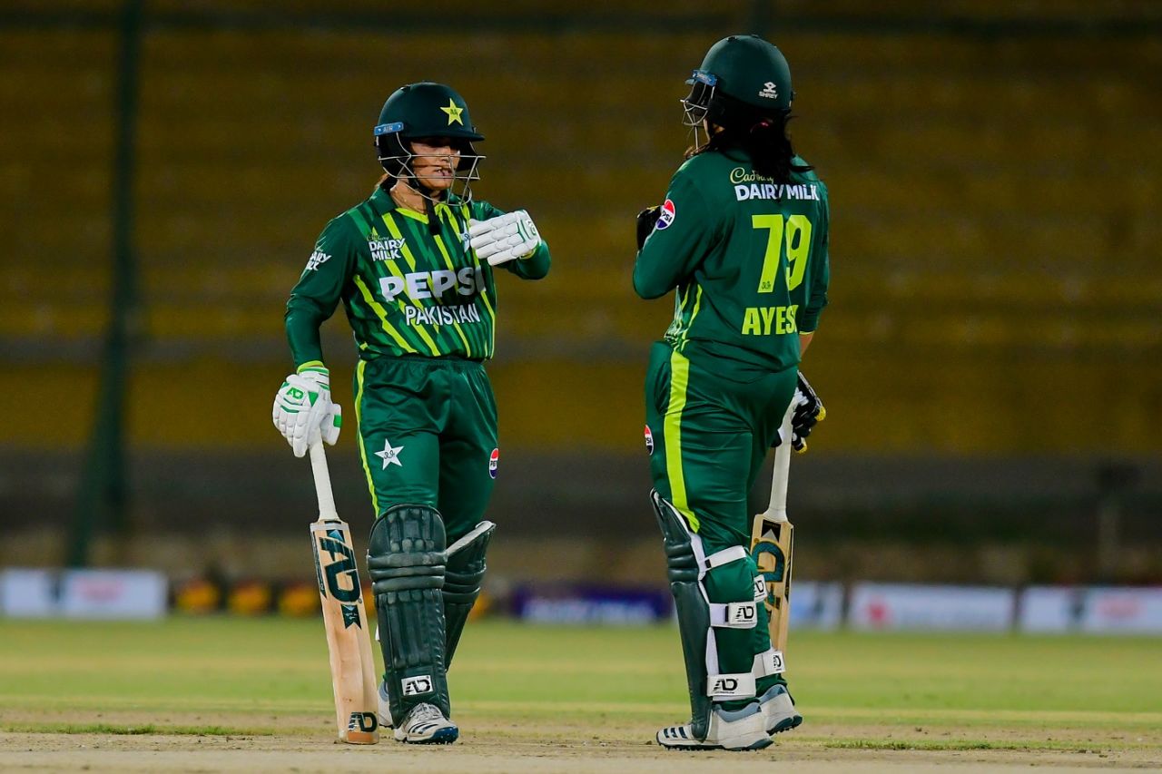 Sidra Ameen and Ayesha Zafar put on 64 for Pakistan, Pakistan vs West Indies, 3rd women's T20I, Lahore, April 30, 2024