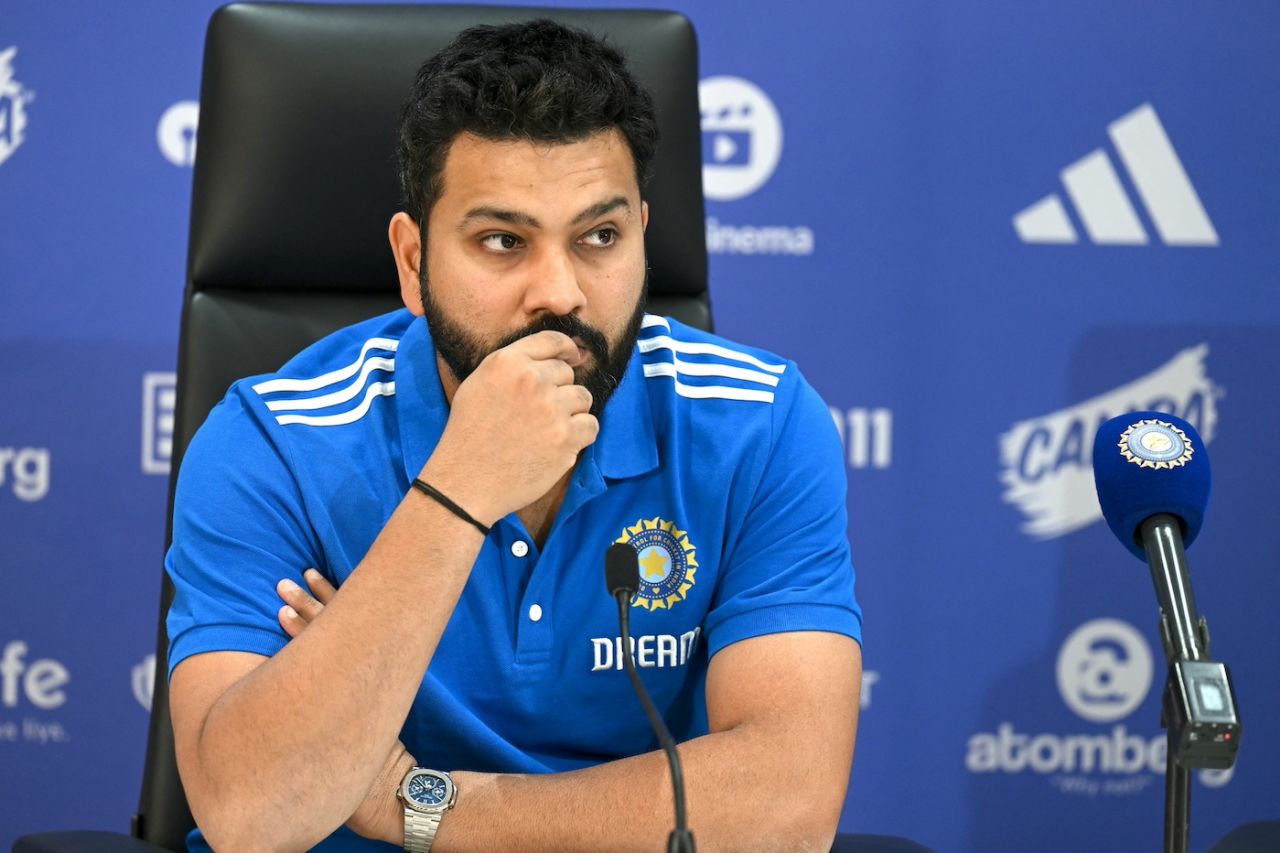 Rohit Sharma at a press conference in Mumbai, May 2, 2024