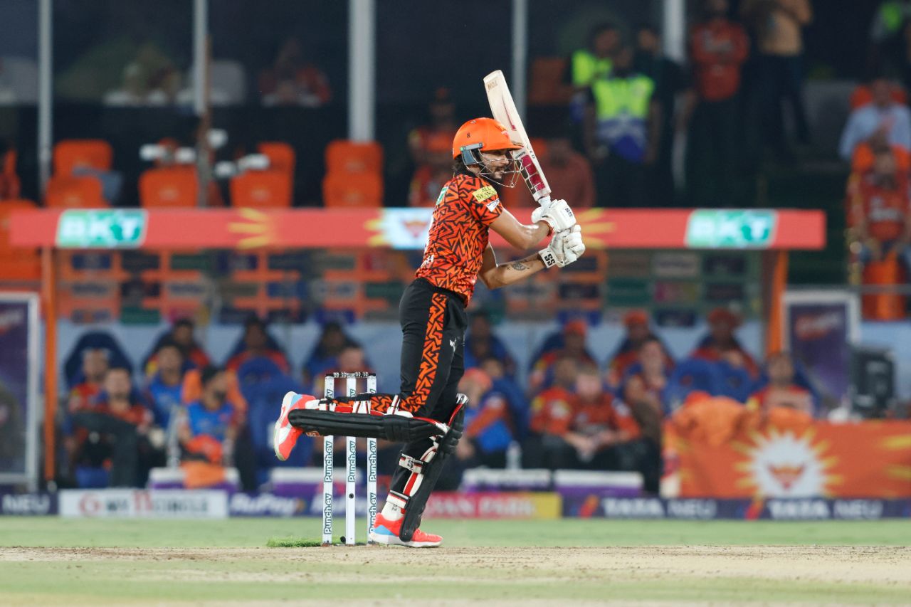Nitish Kumar Reddy showed some flair on his way to a 30-ball fifty, Sunrisers Hyderabad vs Rajasthan Royals, IPL 2024, Hyderabad, May 2, 2024