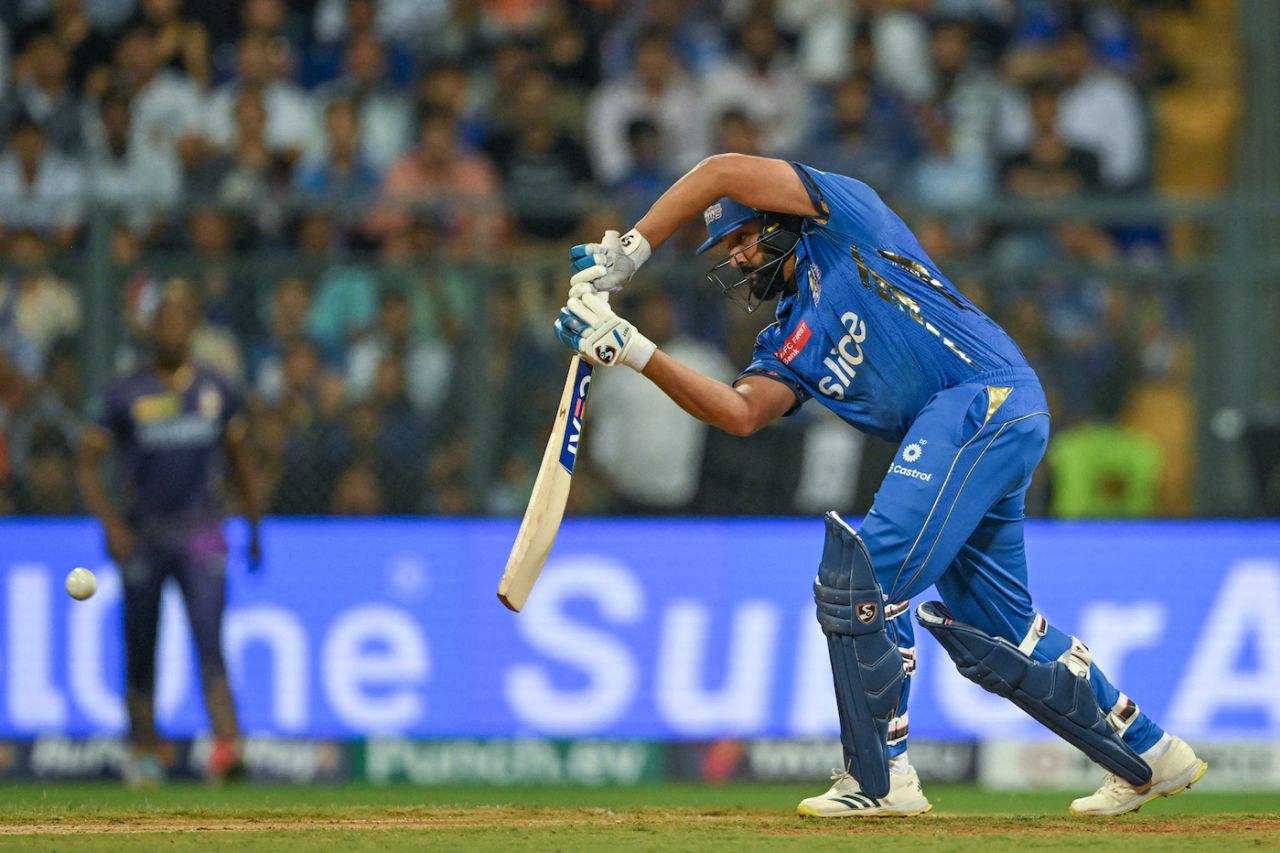 Rohit Sharma looked good after walking out as the impact sub, Mumbai Indians vs Kolkata Knight Riders, IPL 2024, Mumbai, May 3, 2024