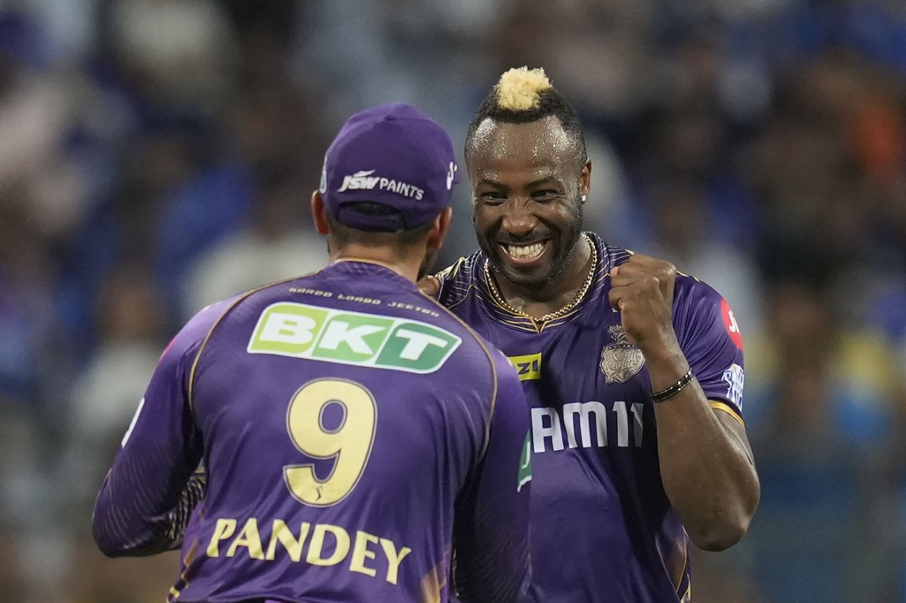 Andre Russell didn't do much with the bat but pulled his weight with the ball, Mumbai Indians vs Kolkata Knight Riders, IPL 2024, Mumbai, May 3, 2024 