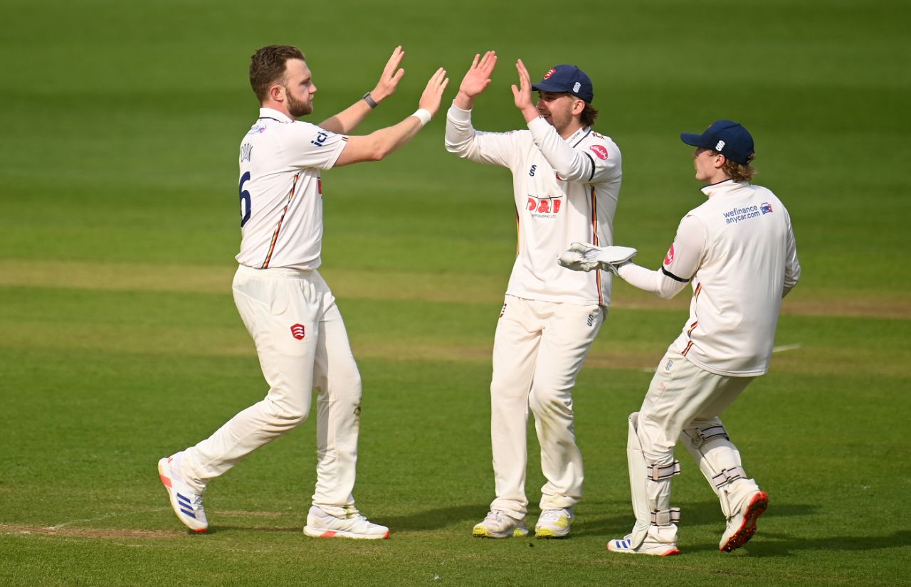 Sam Cook claimed five wickets as Essex hit back against Somerset, Somerset vs Essex, County Championship, Division One, Taunton, May 3, 2024