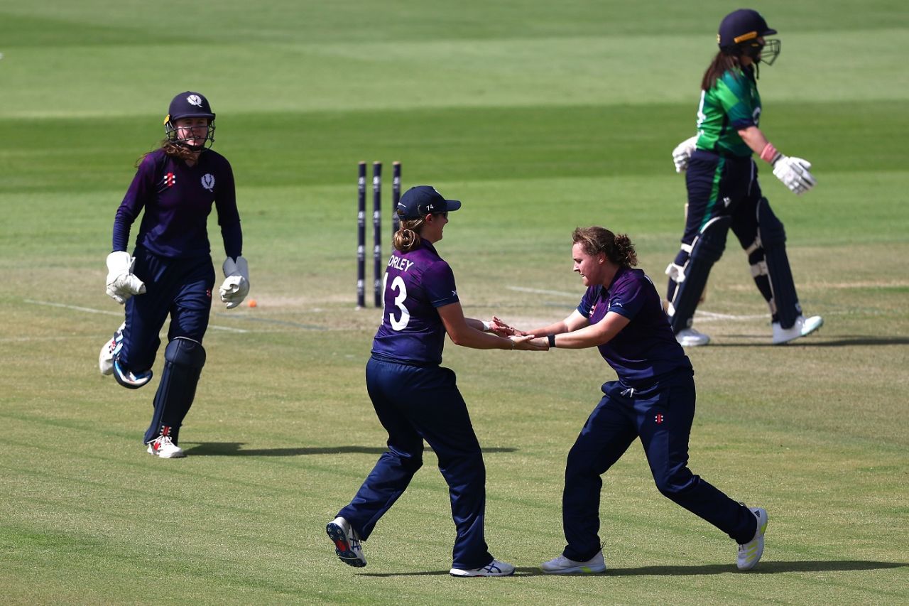 Kathryn Bryce took a stunning 4 for 8 against Ireland, Ireland vs Scotland, Women's T20 World Cup Qualifier, 1st semi-final, Abu Dhabi, May 5, 2024