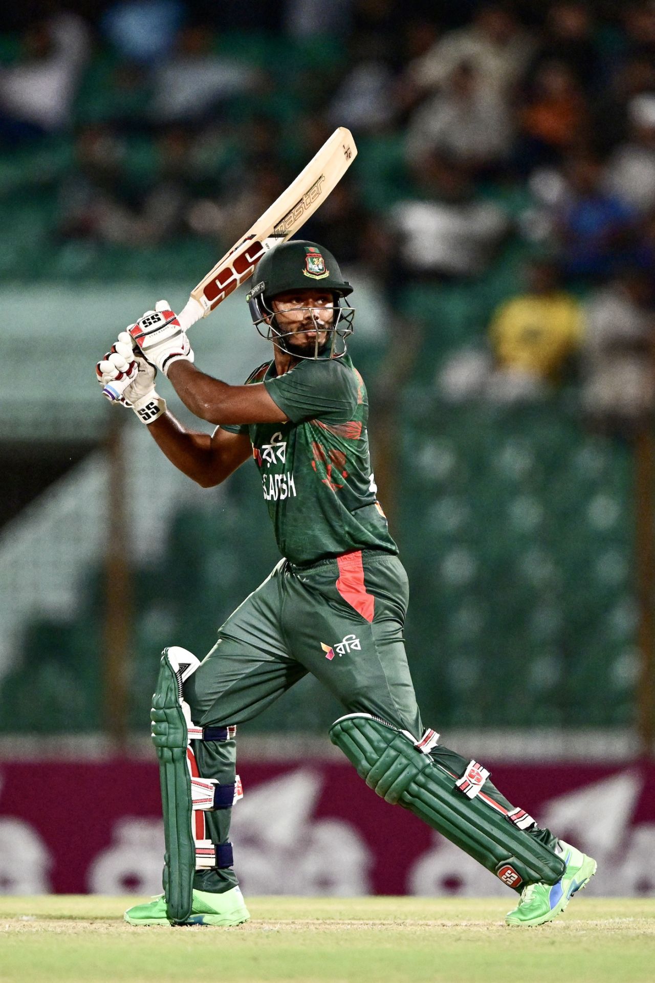 Tanzid Hasan cuts the ball behind point, Bangladesh vs Zimbabwe, 2nd T20I, Chattogram, May 5, 2024
