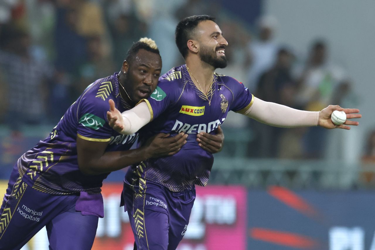 Ramandeep Singh celebrates after taking a back-tracking blinder, Lucknow Super Giants vs Kolkata Knight Riders, IPL 2024, Lucknow, May 5, 2024