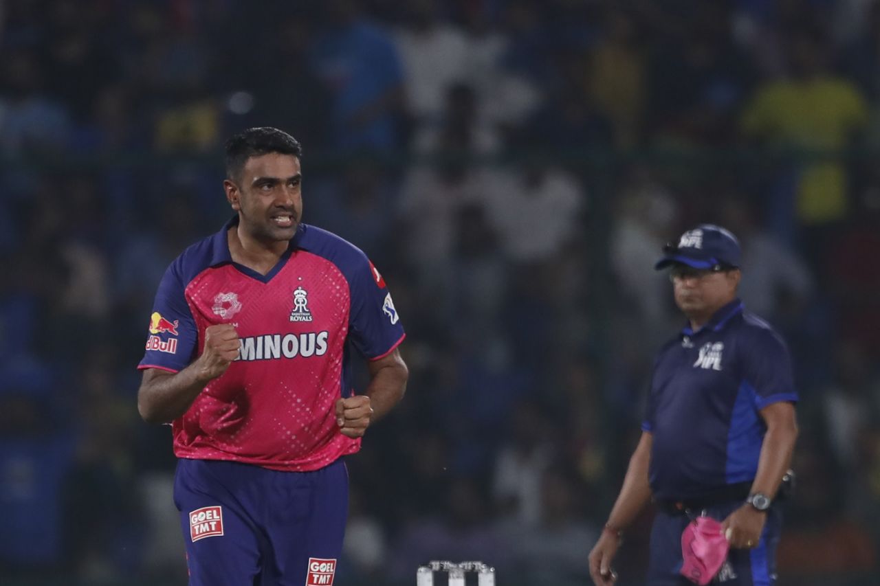 R Ashwin struck thrice in his first three overs, Delhi Capitals vs Rajasthan Royals, IPL 2024, Delhi, May 7, 2024 