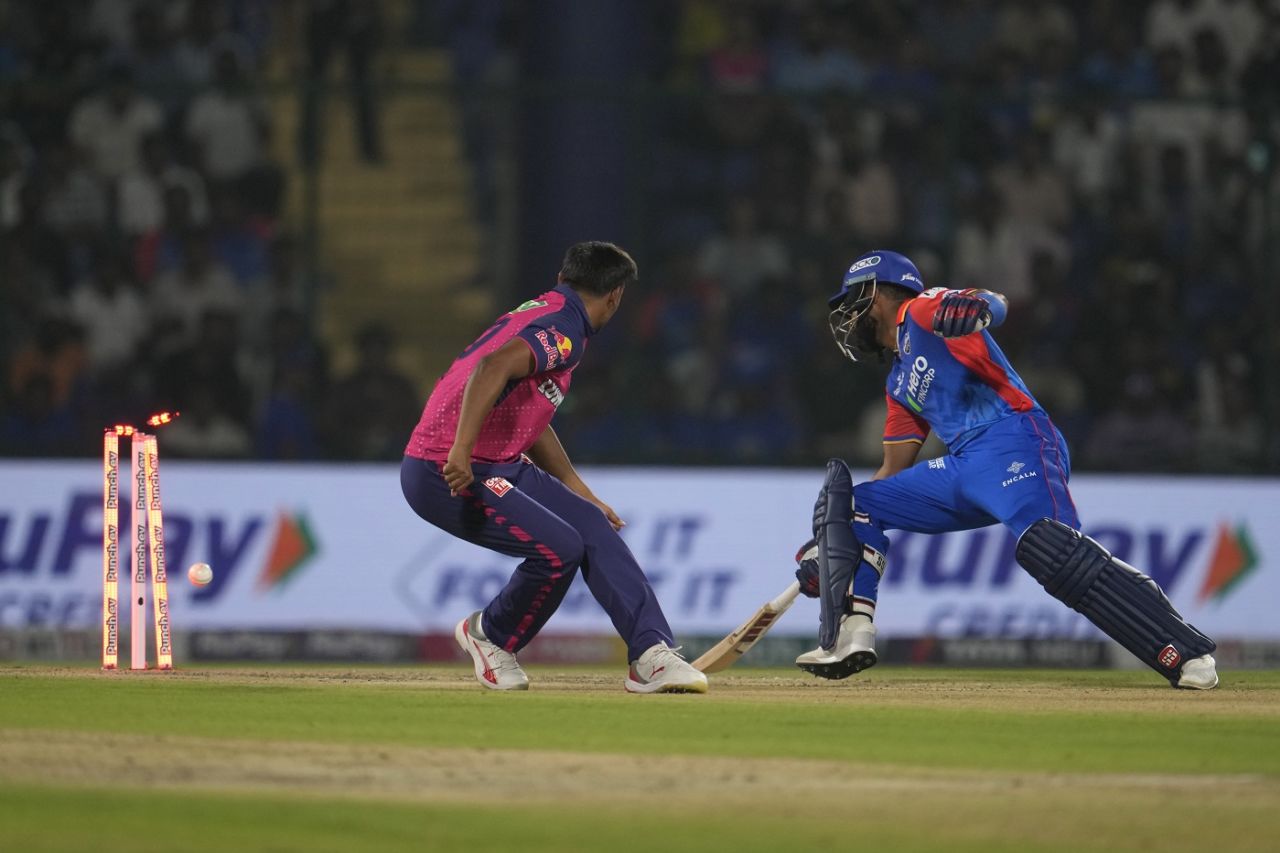 Shai Hope was run out backing up too far at the non-striker's end, Delhi Capitals vs Rajasthan Royals, IPL 2024, Delhi, May 7, 2024