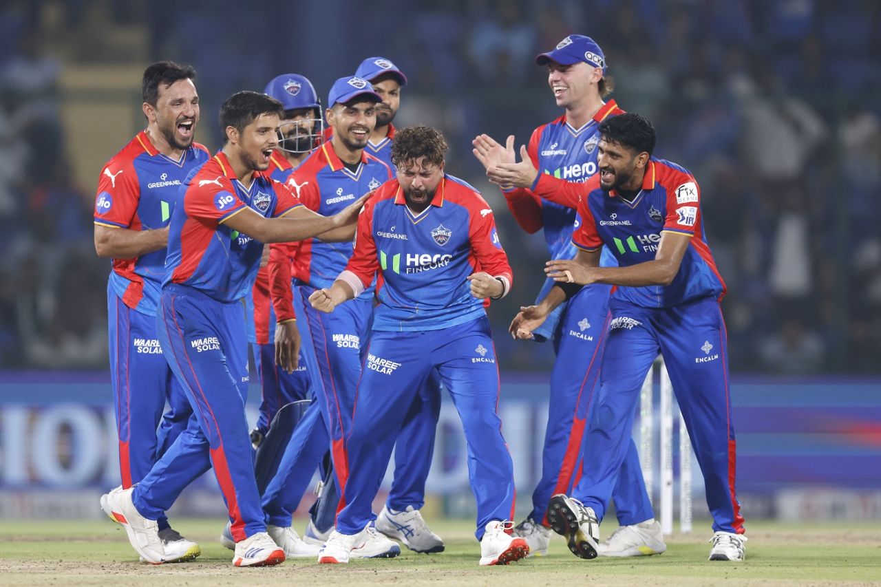 Kuldeep Yadav is pumped after the wicket of Donovan Ferreira, Delhi Capitals vs Rajasthan Royals, IPL 2024, Delhi, May 7, 2024 