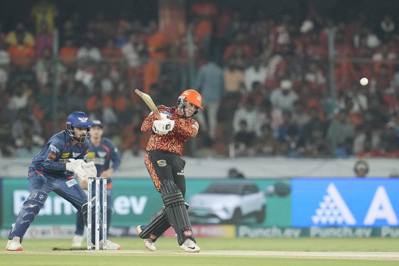 Abhishek Sharma thumps one away, Sunrisers Hyderabad vs Lucknow Super Giants, IPL 2024, Hyderabad, May 8, 2024