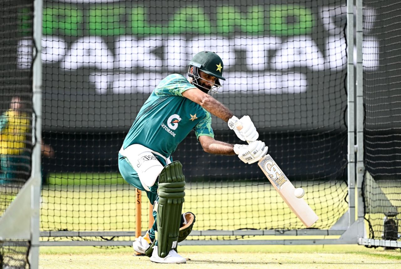 Fakhar Zaman bats in the nets in Dublin, Ireland, May 9, 2024