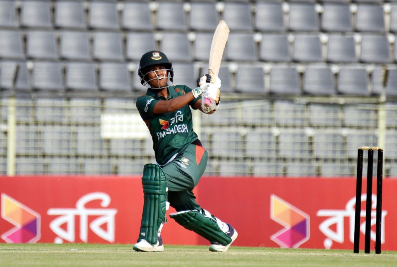 Ritu Moni chipped in with the bat, Bangladesh vs India, 2nd women‍‍`s T20I, Sylhet, April 30, 2024