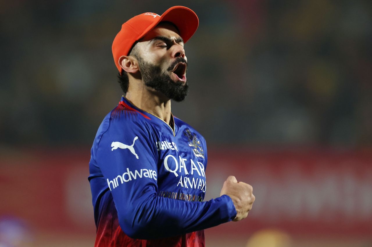 Virat Kohli celebrates a wicket, Punjab Kings vs Royal Challengers Bengaluru, IPL 2024, Dharamsala, May 9, 2024