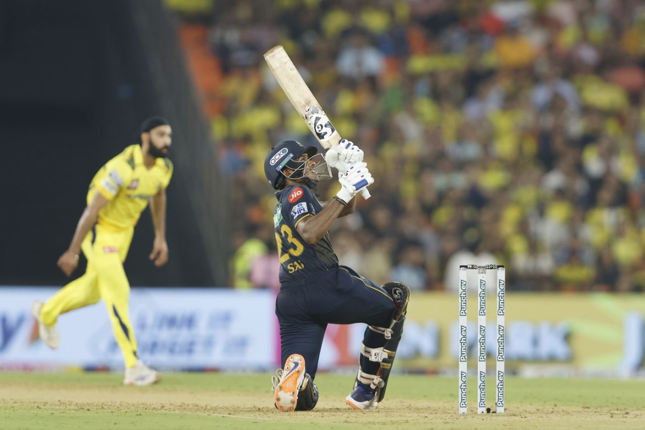 Sai Sudharsan got to his hundred with a six, Gujarat Titans vs Chennai Super Kings, IPL, Ahmedabad, May 10, 2024