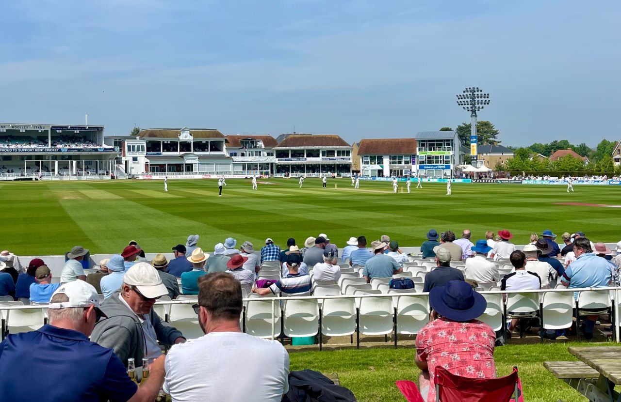 Kent supporters bask in the sunshine at Canterbury, Kent vs Worcestershire, County Championship, Division One, May 10, 2024