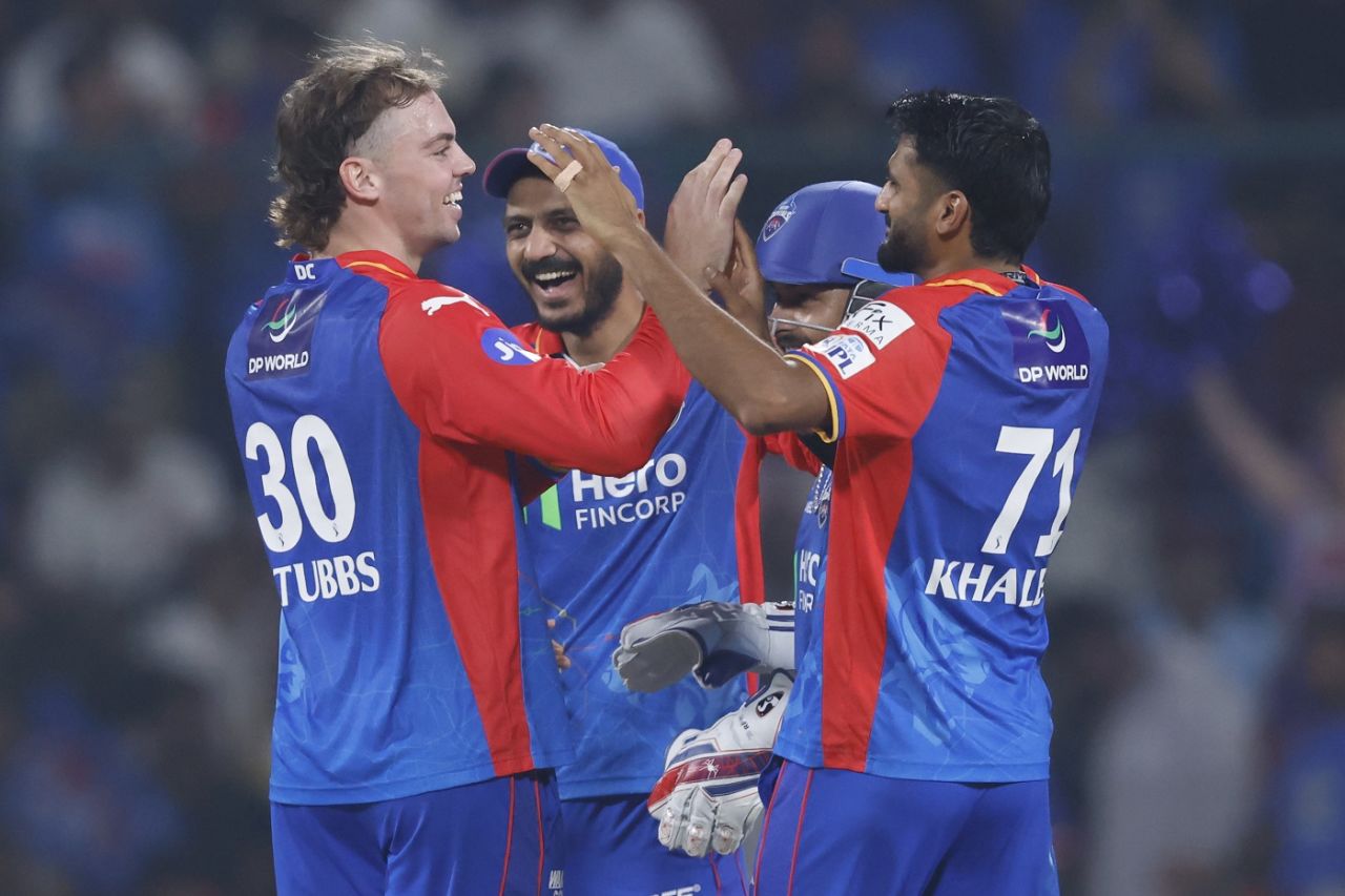 Tristan Stubbs is elated after the wicket of Ayush Badoni, Delhi Capitals vs Lucknow Super Giants, IPL 2024, Delhi, May 14, 2024
