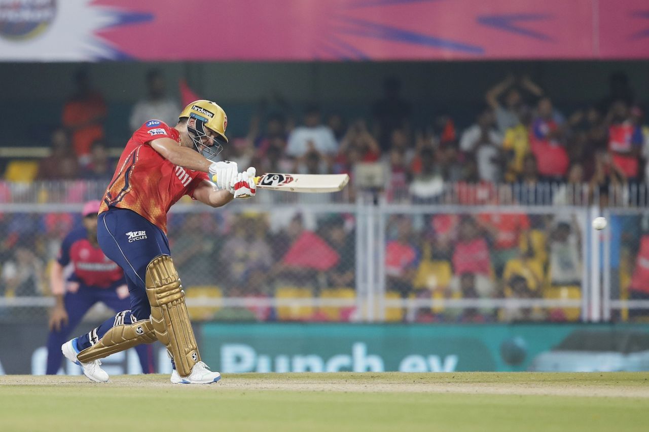 Rilee Rossouw drives the ball with power, Rajasthan Royals vs Punjab Kings, IPL 2024, Guwahati, May 15, 2024