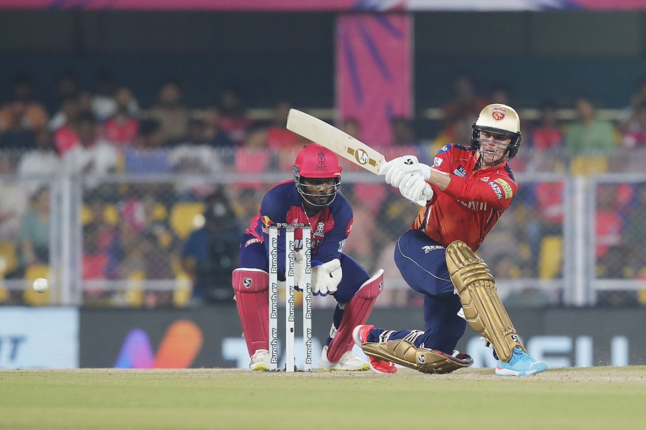 Sam Curran swings the ball on the leg side, Rajasthan Royals vs Punjab Kings, IPL 2024, Guwahati, May 15, 2024