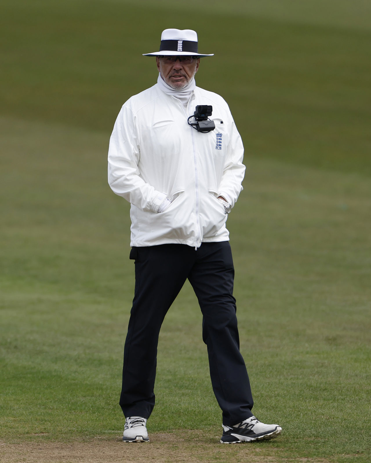 David Milns wearing the ECB's iHawk technology, Durham vs Essex, County Championship, Division One, Chester-le-Street, April 26, 2024