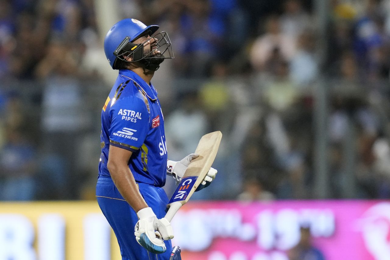 Rohit Sharma was disappointed after falling for 68, Mumbai Indians vs Lucknow Super Giants, IPL 2024, Mumbai, May 17, 2024