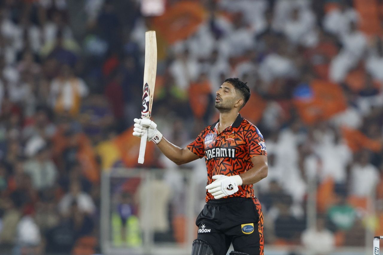 Rahul Tripathi is a relieved man after scoring his half-century, Kolkata Knight Riders vs Sunrisers Hyderabad, IPL 2024, Qualifier 1, May 21, 2024