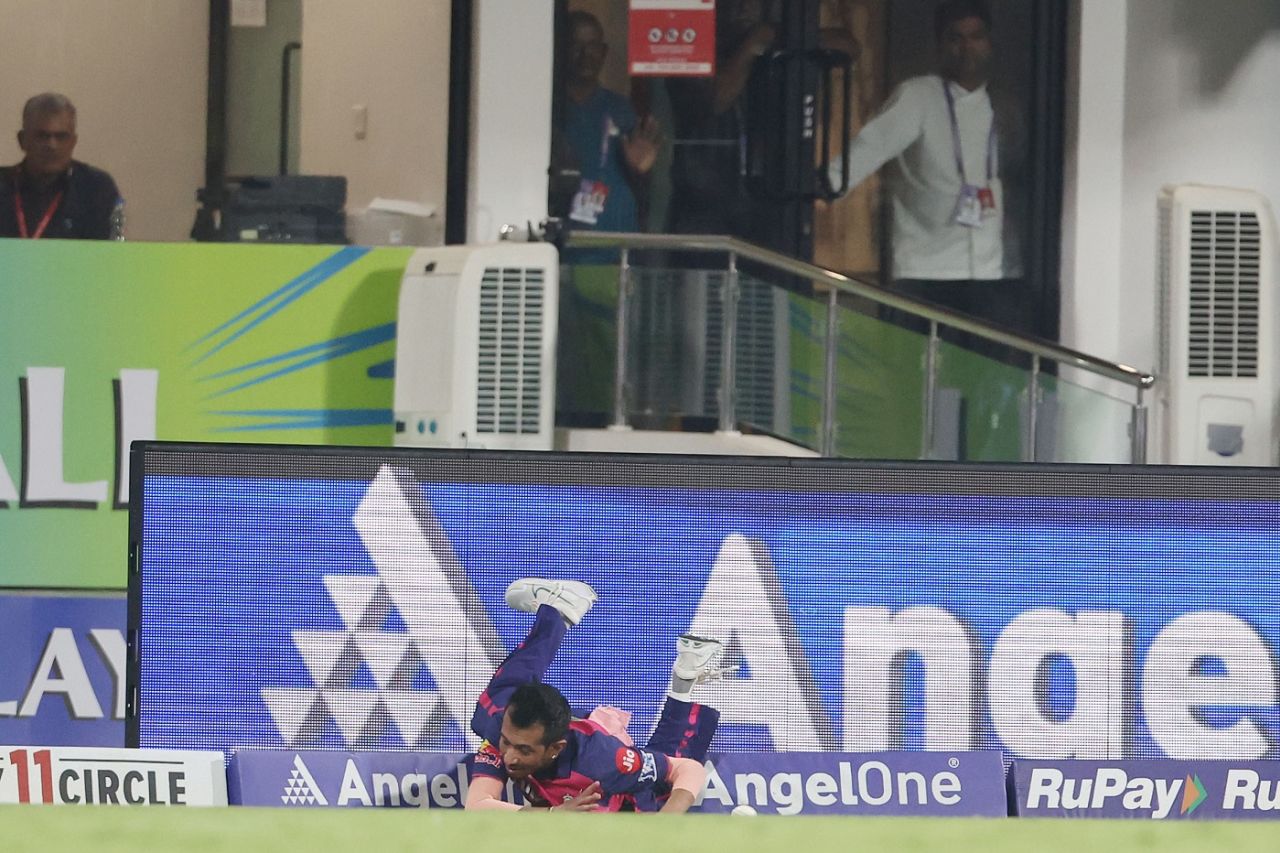 Yuzvendra Chahal puts in a dive to stop a boundary, Sunrisers Hyderabad vs Rajasthan Royals, Qualifier 2, IPL 2024, Chennai, May 24, 2024