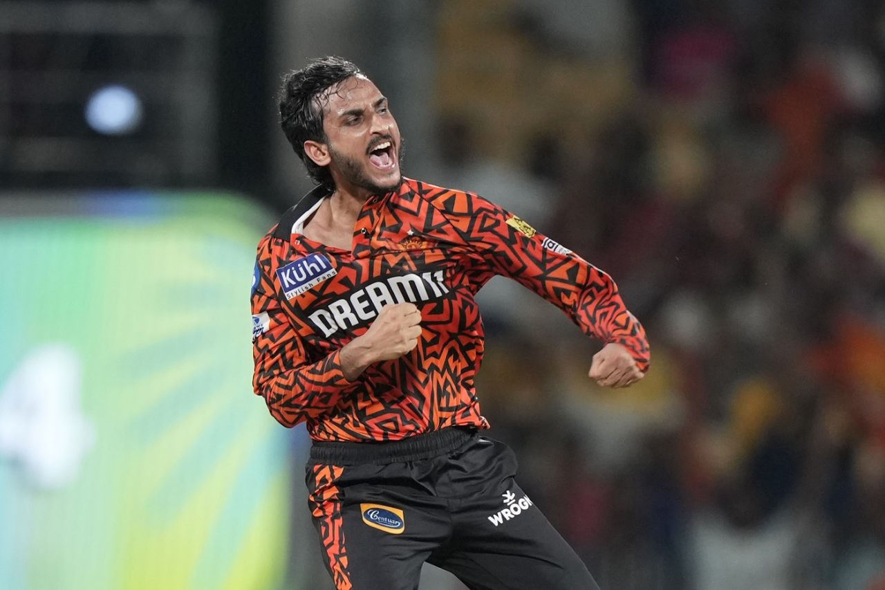 Shahbaz Ahmed celebrates after getting R Ashwin to nick off, Sunrisers Hyderabad vs Rajasthan Royals, Qualifier 2, IPL 2024, Chennai, May 24, 2024