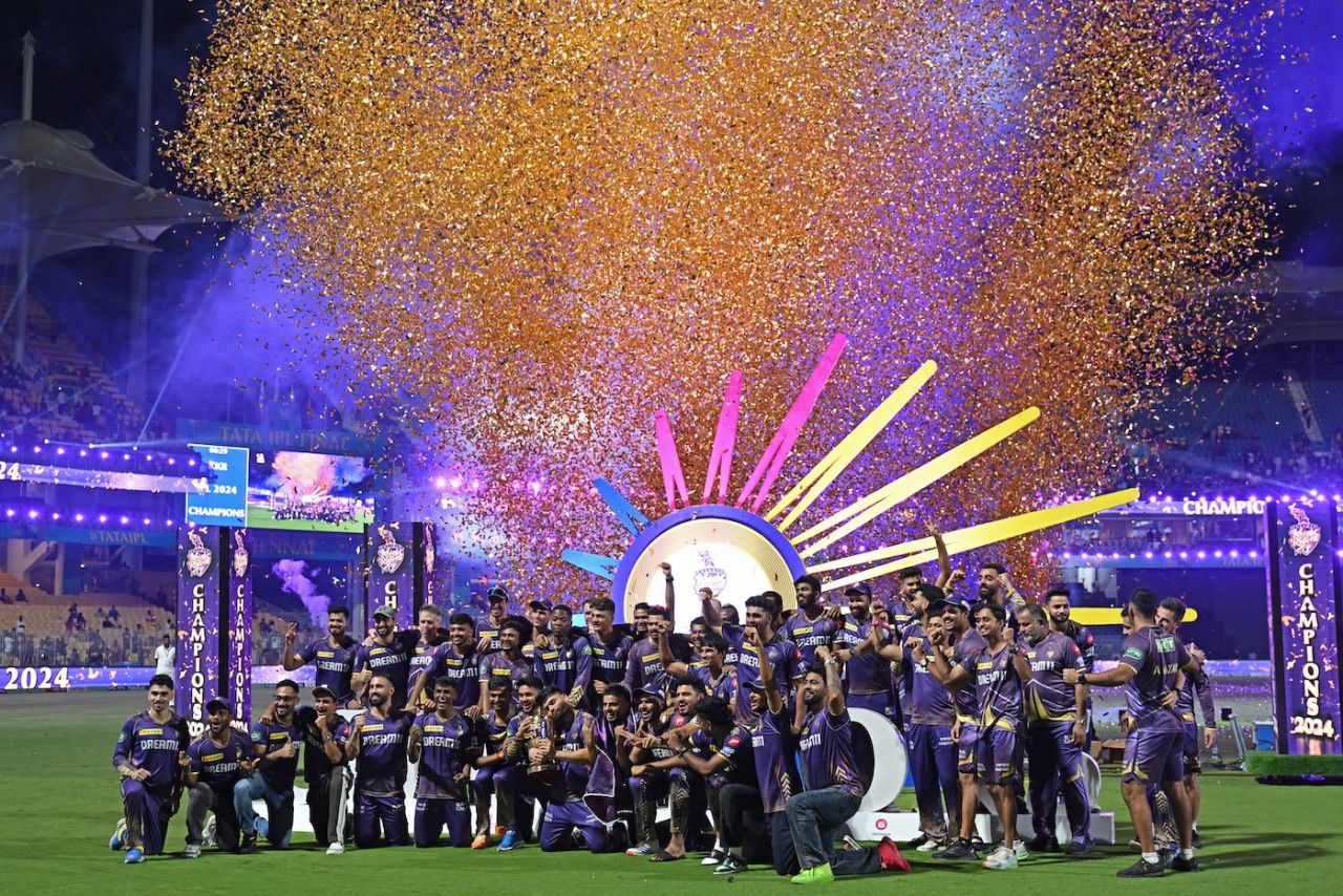 It's celebration time for the KKR boys, Kolkata Knight Riders vs Sunrisers Hyderabad, Final, IPL 2024, Chennai, May 26, 2024