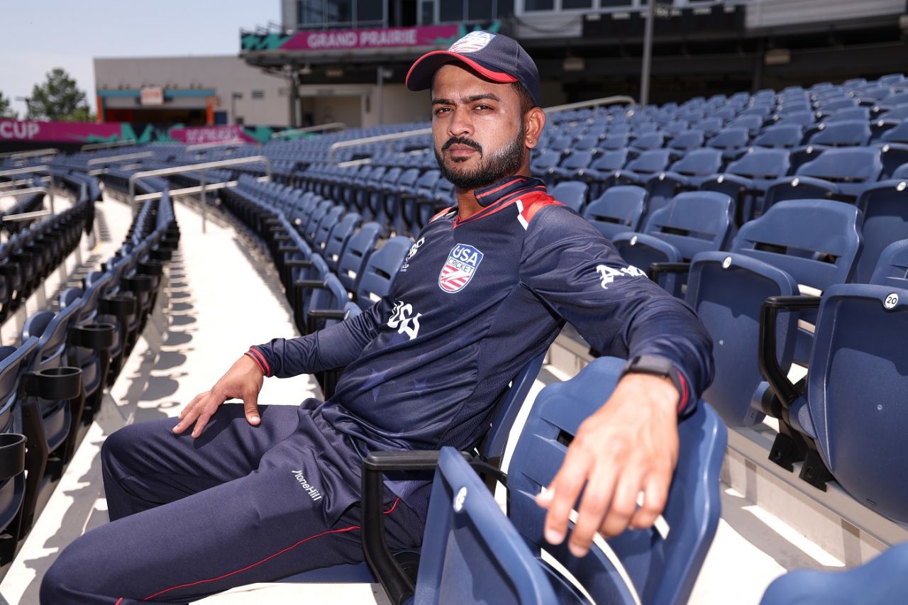 USA captain Monank Patel poses for the cameras, T20 World Cup 2024, Dallas, May 29, 2024
