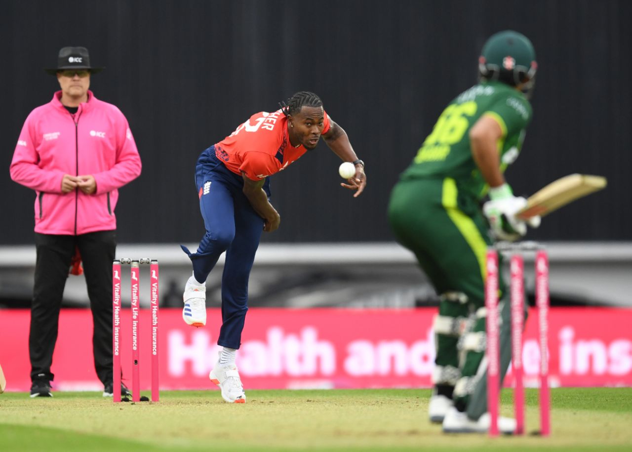 Jofra Archer bowls to Babar Azam, England vs Pakistan, 4th T20I, The Oval, May 30, 2024