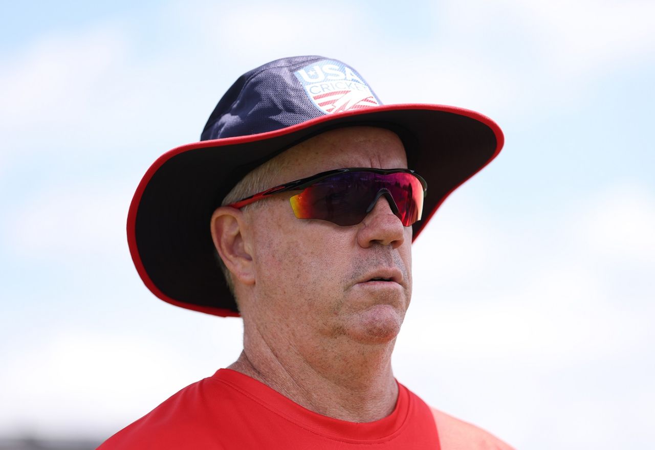 Stuart Law looks on, T20 World Cup 2024, Dallas, May 31, 2024