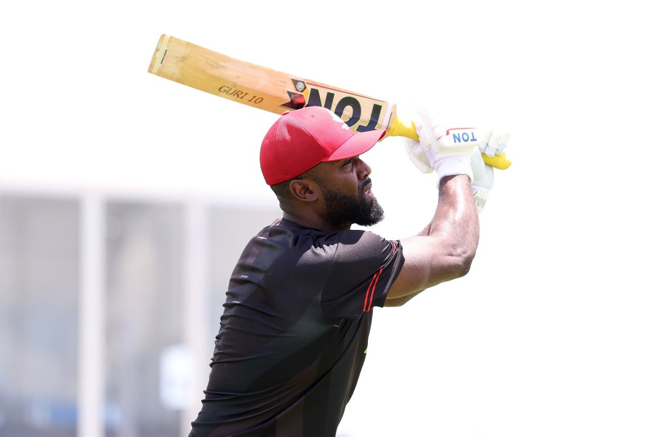 Aaron Johnson during a practice session, T20 World Cup 2024, Dallas, May 31, 2024