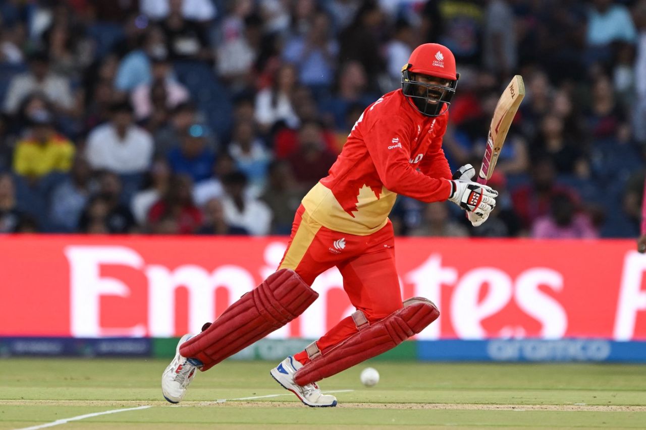 Navneet Dhaliwal brought up his first fifty in the T20 World Cup, USA vs Canada, T20 World Cup 2024, Group A, Dallas, June 1, 2024