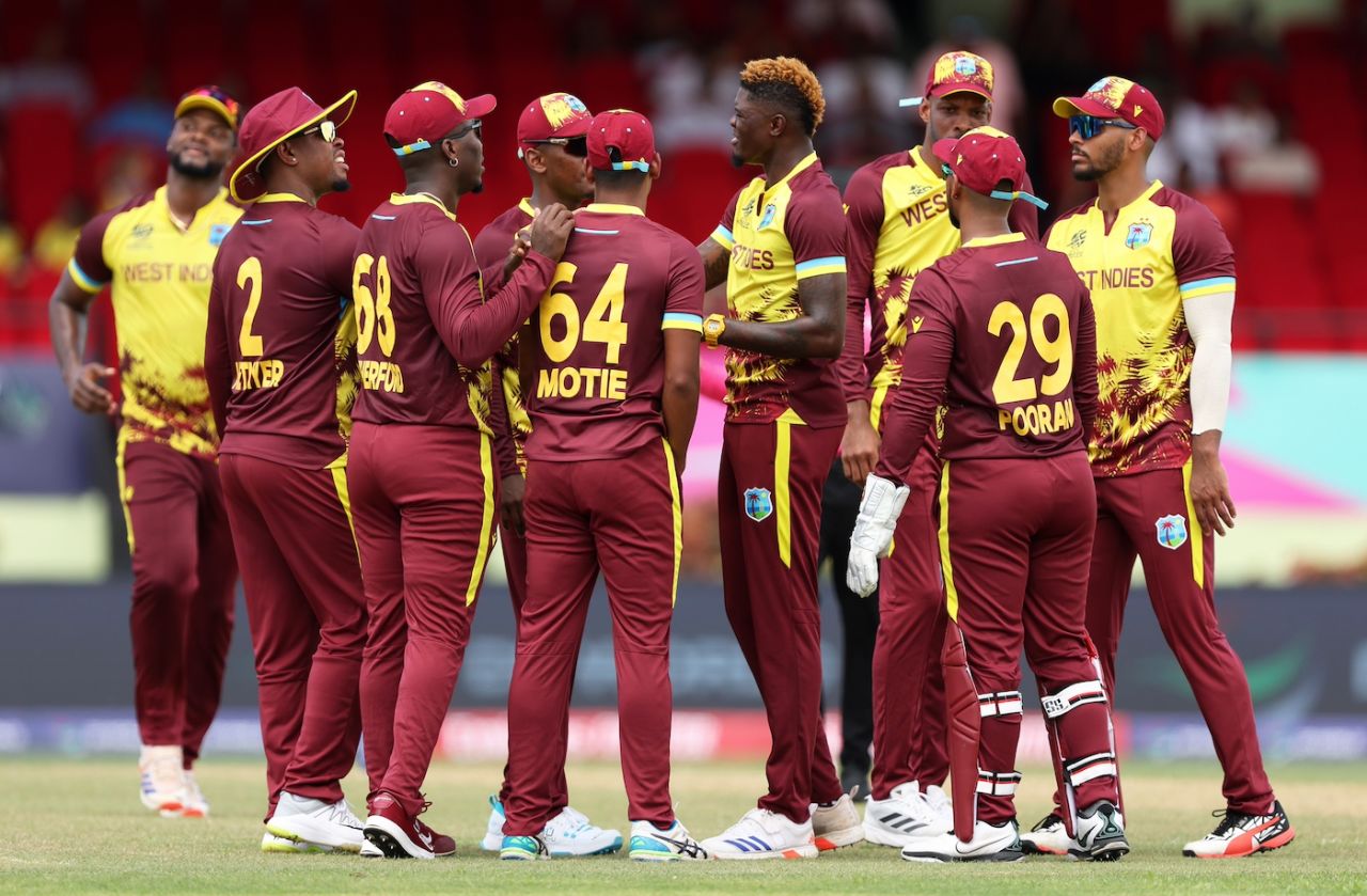 Alzarri Joseph celebrates a wicket, West Indies vs Papua New Guinea, 2024 T20 World Cup, Providence, Guyana, June 2, 2024