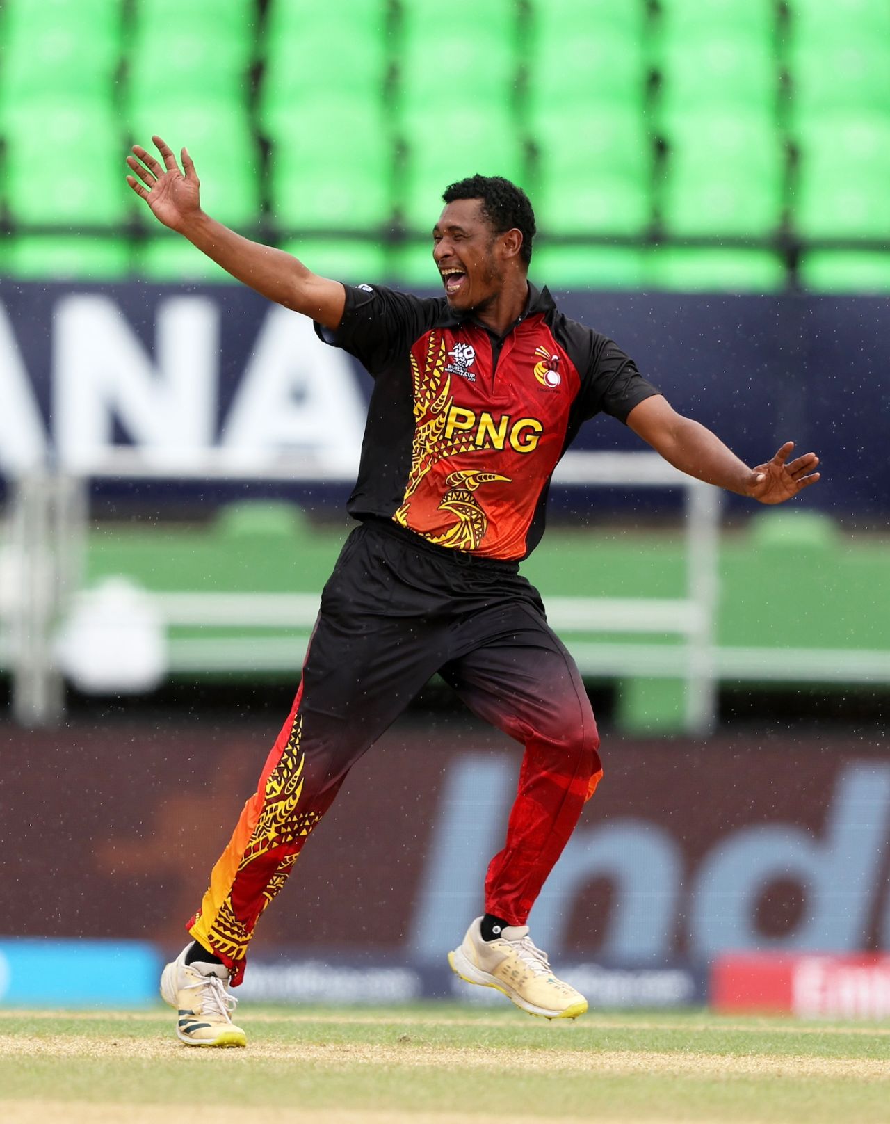 Alei Nao appeals for an lbw, West Indies vs Papua New Guinea, 2024 T20 World Cup, Providence, Guyana, June 2, 2024