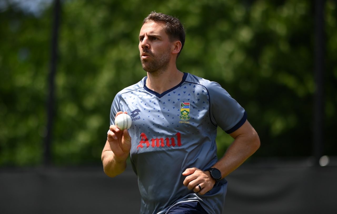 Anrich Nortje runs in to bowl in the nets, Men's T20 World Cup 2024, New York, June 2, 2024