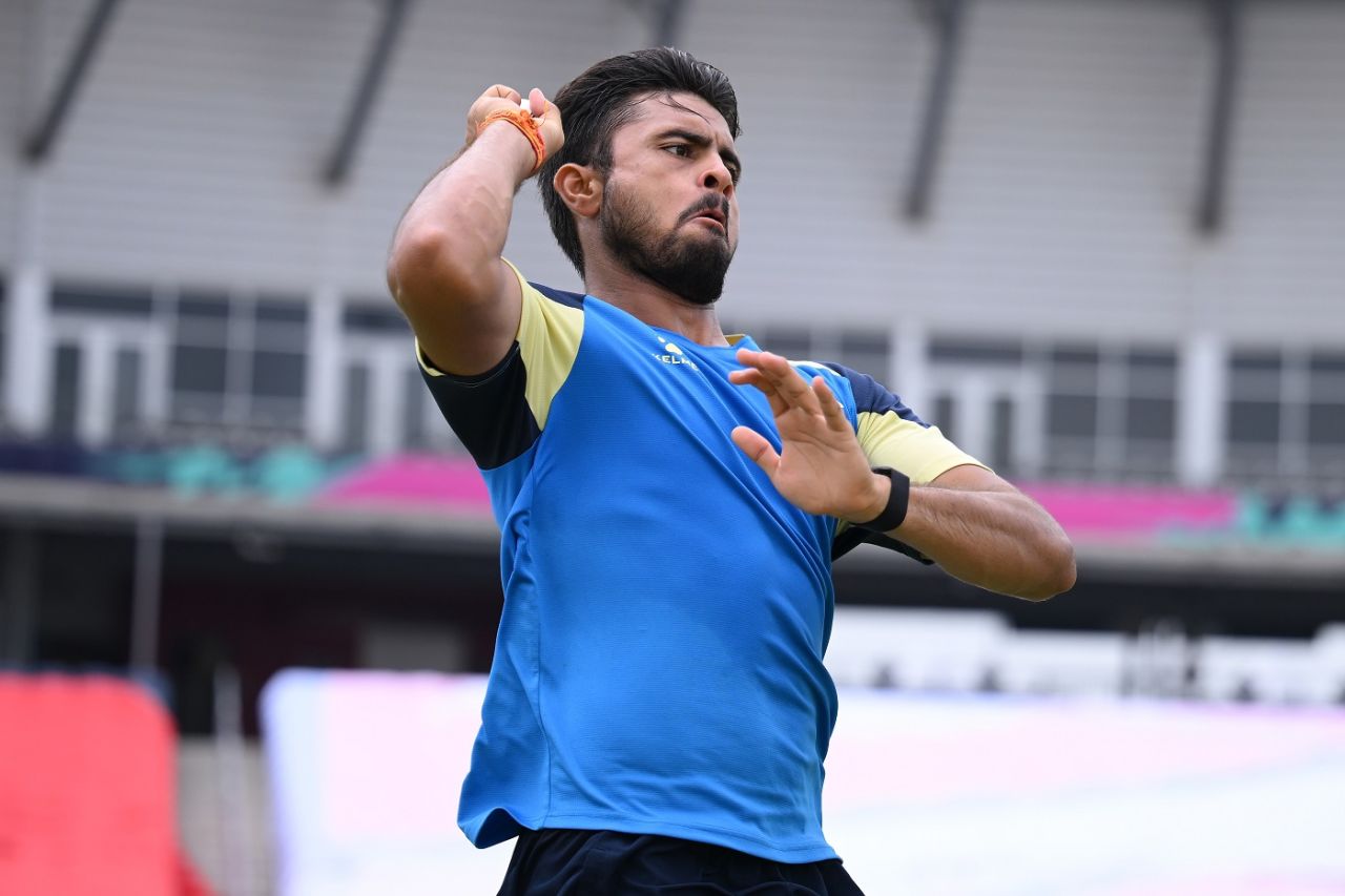 Gulsan Jha bowls during a practice session, T20 World Cup, Dallas, June 3, 2024