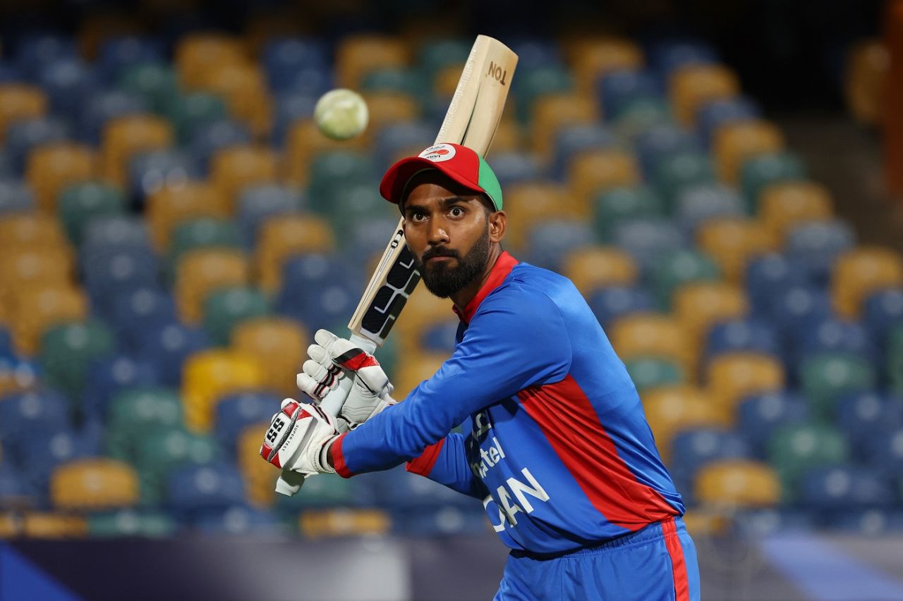 Pratik Athavale warms up ahead of the game against Australia, Australia vs Oman, T20 World Cup, Bridgetown, June 5, 2024
