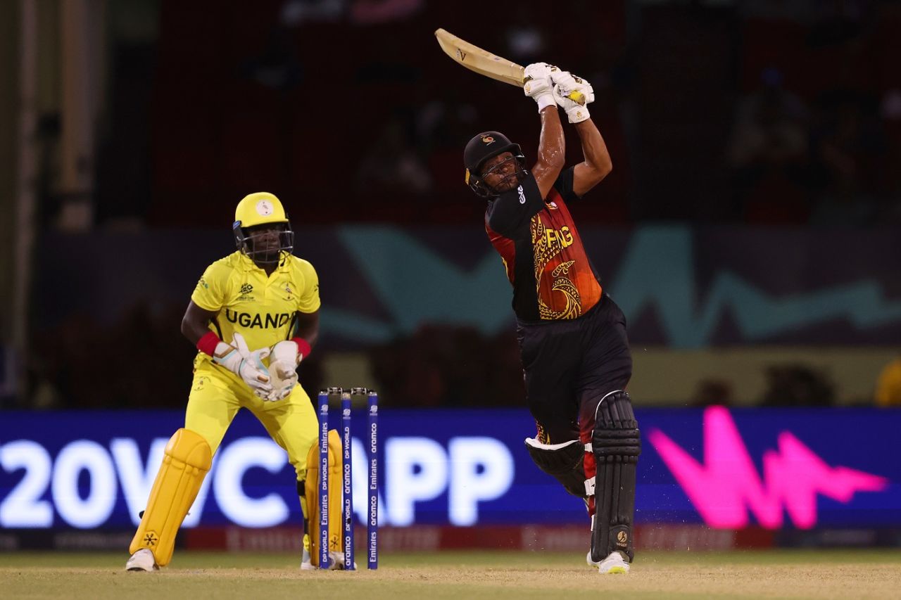 Only three Papua New Guinea batters touched double digits, Papua New Guinea vs Uganda, T20 World Cup, Providence, June 5, 2024
