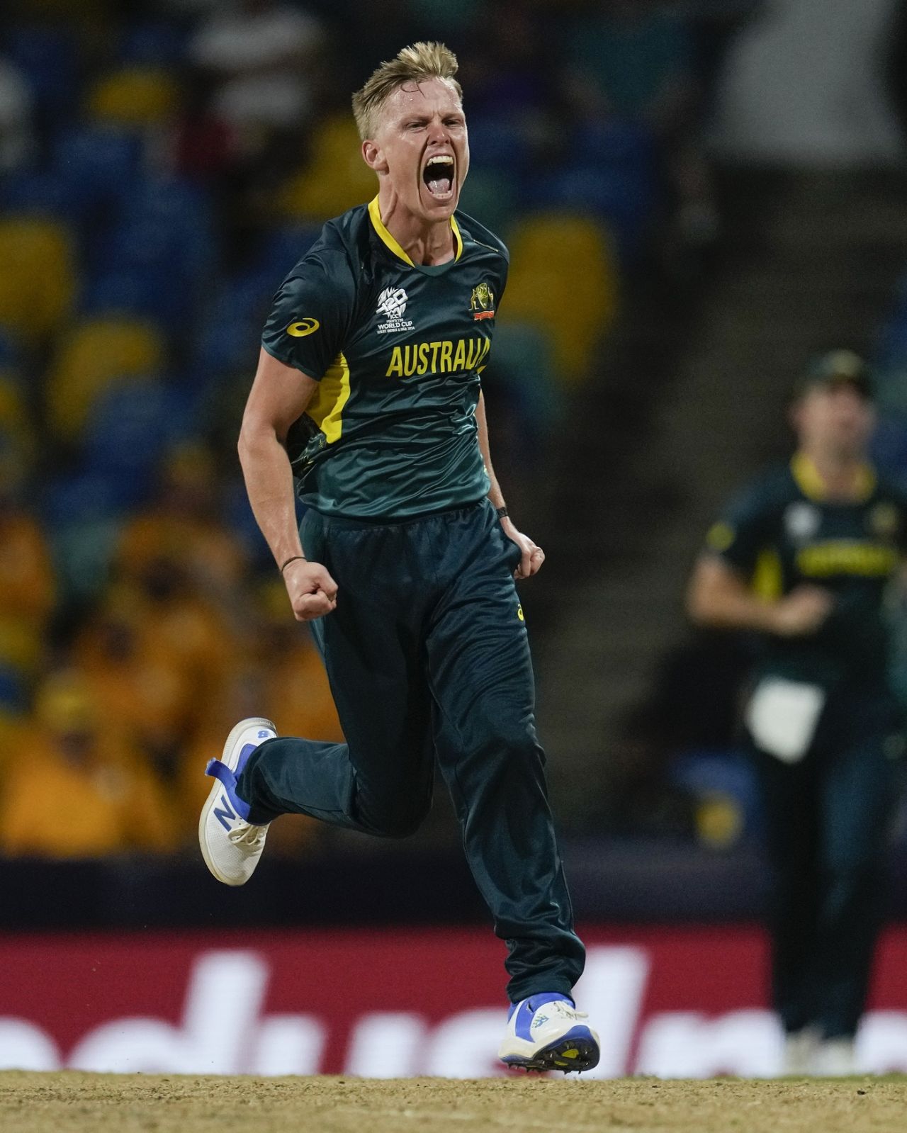 Nathan Ellis, who was picked ahead of Pat Cummins, struck in his first over, Australia vs Oman, T20 World Cup, Bridgetown, June 5, 2024