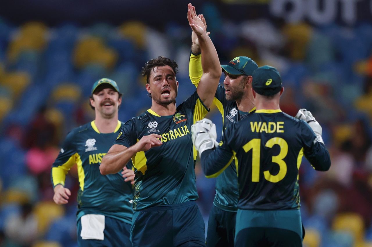 Marcus Stoinis was in the thick of the action - both with ball and bat, Australia vs Oman, T20 World Cup, Bridgetown, June 5, 2024
