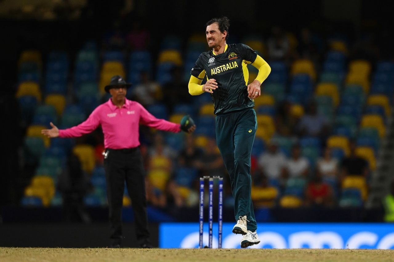 Mitchell Starc left the field with a potential injury, Australia vs Oman, T20 World Cup, Bridgetown, June 5, 2024