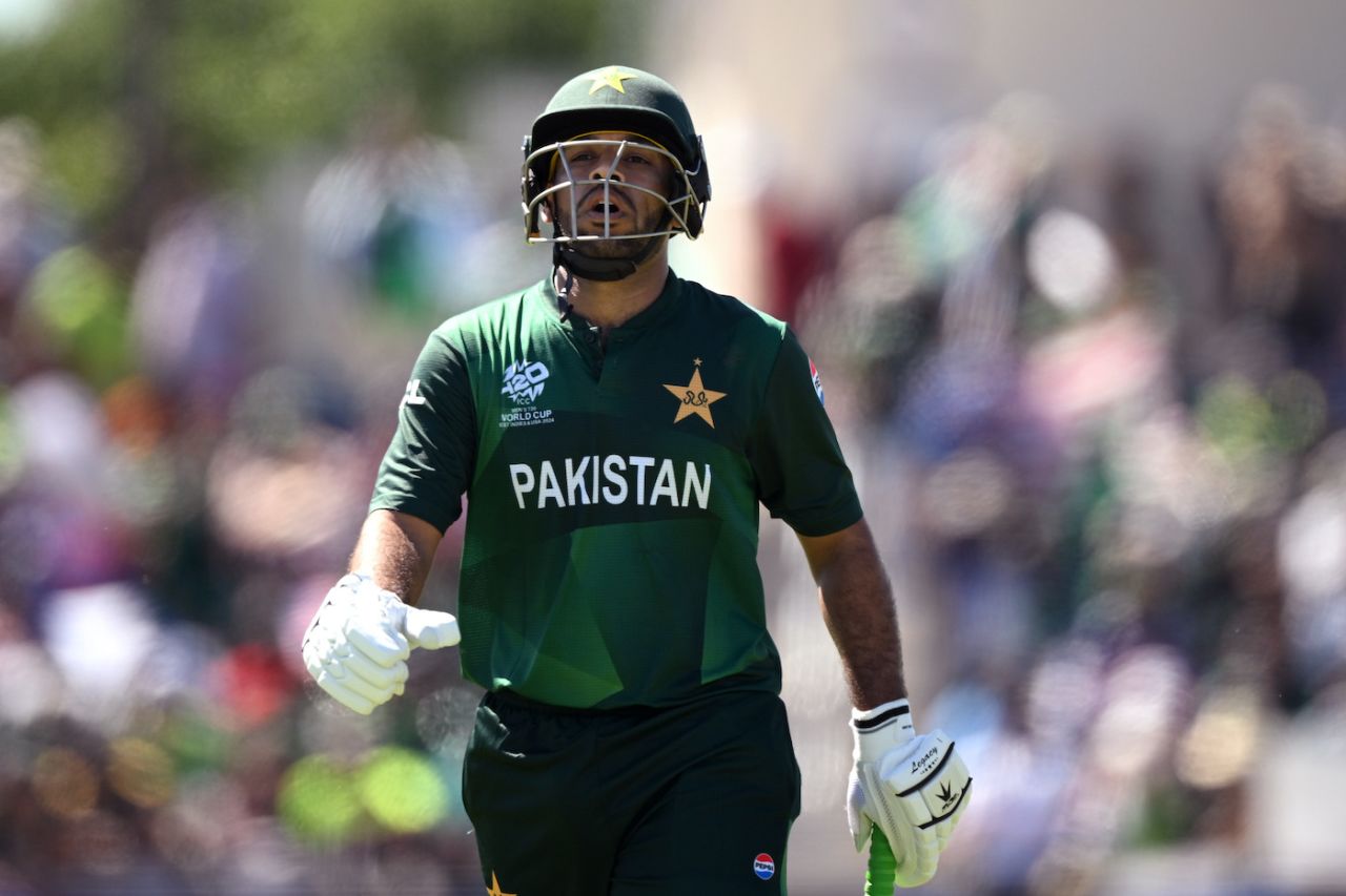 Usman Khan was caught at the long-off boundary, T20 World Cup 2024, USA vs Pakistan, Dallas, June 6 2024